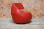 ZGANieuw rode leren Leolux Gisa design draaifauteuil, Leolux, Design, Ophalen of Verzenden, 75 tot 100 cm