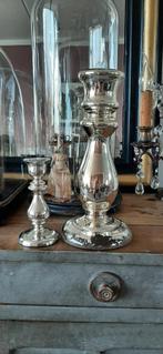 2  ANTIEK  .....  ZILVERGLAS   ...  KANDELAARS  !!!, Ophalen of Verzenden