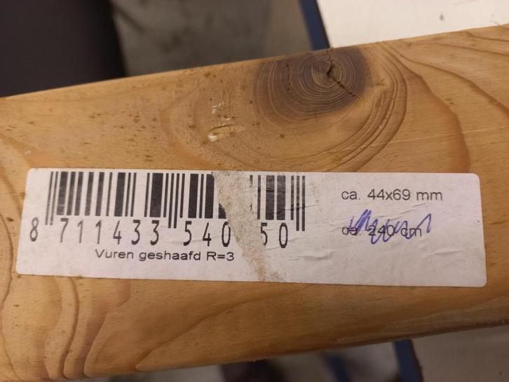 regels houten balkjes ongeveer 44x69 mm gebruikt vuren, Doe-het-zelf en Verbouw, Hout en Planken, Gebruikt, Balk, Vuren, Minder dan 200 cm