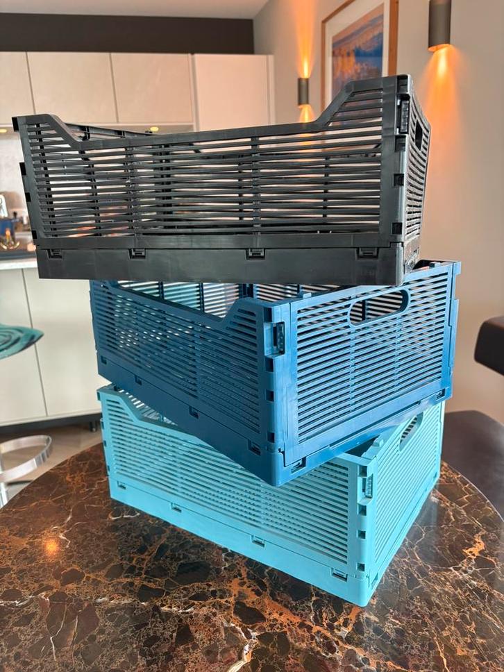 HEMA Opvouwbare Kratten - 7 stuks, Doe-het-zelf en Verbouw, Kratten en Dozen, Zo goed als nieuw, Ophalen