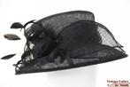 Dameshoed Andrea zwart sisal en veren 55-57 nieuw stelbaar, Hoed, Nieuw, Andrea, One size fits all
