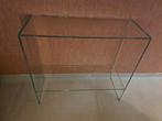 Handgemaakte glazen sidetable van hoge kwaliteit., Ophalen, Zo goed als nieuw, 25 tot 50 cm, Rechthoekig