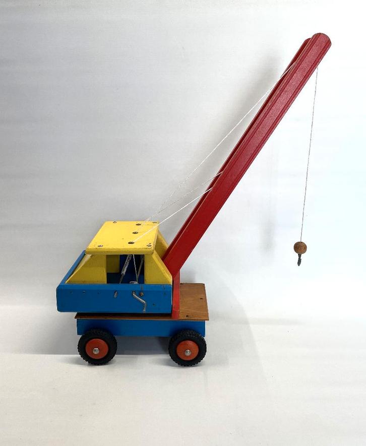 Sio houten speelgoed hijskraan jaren '70-'80 vintage, Kinderen en Baby's, Speelgoed | Houten speelgoed, Gebruikt, Overige typen