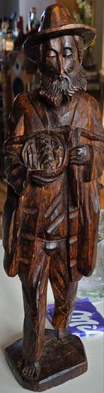 Houten beeld van een man met hoed, Antiek en Kunst, Kunst | Beelden en Houtsnijwerken, Ophalen of Verzenden