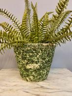 Vintage Berkenbast bloempot jaren 60/70 retro sixties pot, Tuin en Terras, Bloempotten, Rond, Zo goed als nieuw, Nvt, Aardewerk