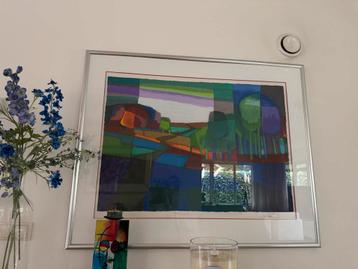 Schilderij Ton Schulten - Kleurrijk Landschap beschikbaar voor biedingen