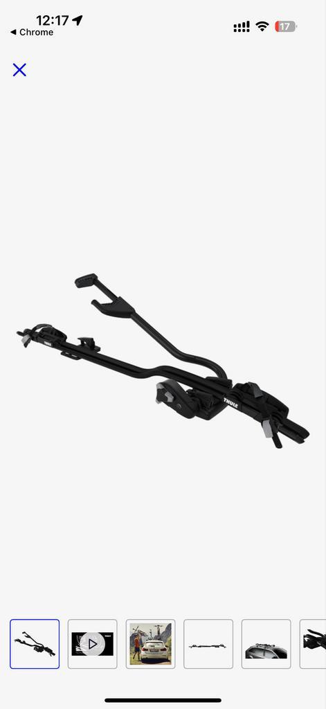 2x Thule ProRide Dak Fietsendrager - Zwart 598, Auto diversen, Fietsendragers, Zo goed als nieuw, Dakdrager, 2 fietsen, Brede banden