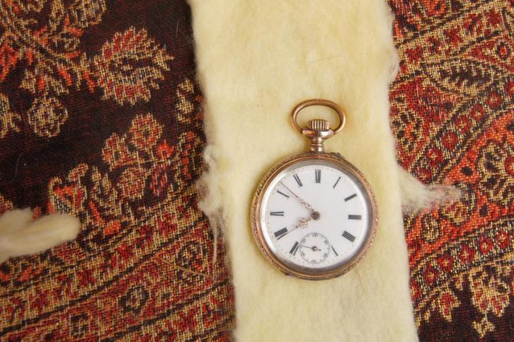 Zakhorloge en zakhorloge houder, Antiek en Kunst, Antiek | Klokken, Verzenden