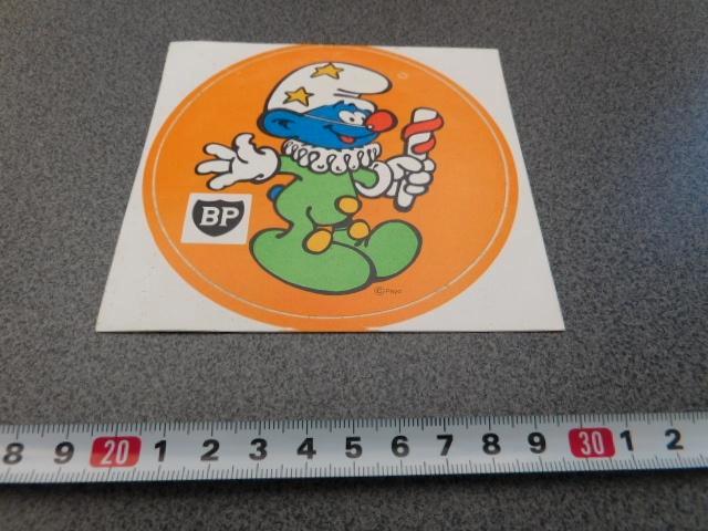 sticker BP   strip  SMURF, Verzamelen, Stickers, Zo goed als nieuw, Ophalen