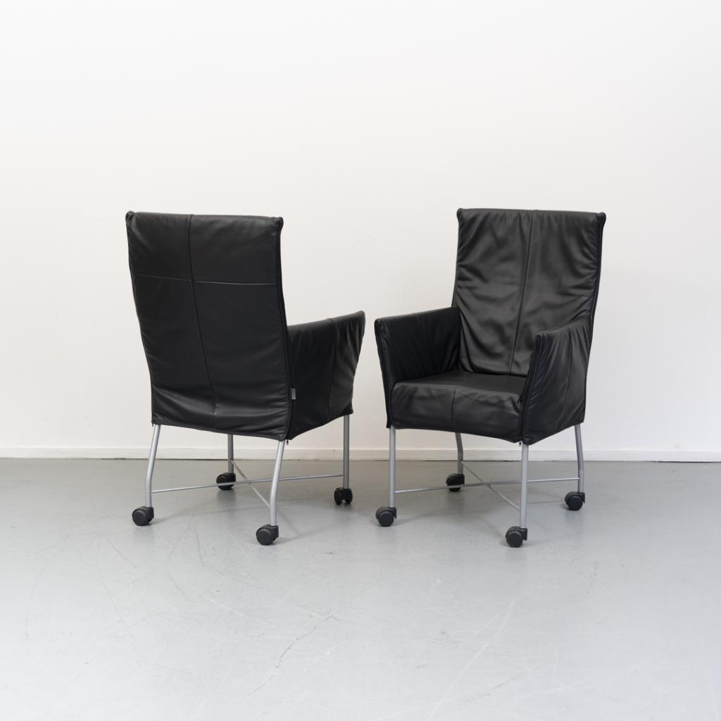 ACTIE!! 75x Montis Chaplin Stoel Zwart Leer - Grijs/Wiel, Huis en Inrichting, Niet ingevuld, Niet ingevuld, Ophalen of Verzenden