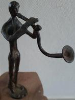 Bronzen beeld sculptuur saxofonist muziekant brons zwaar, Ophalen of Verzenden