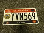 Kentekenplaat licenseplate Alabama US Army USA, Verzenden, Gebruikt, Auto's