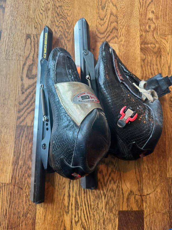 Maple/ groothuis klapschaats met ballangrud onderstel., Sport en Fitness, Schaatsen, Zo goed als nieuw, Noren, Maple, Klapschaats