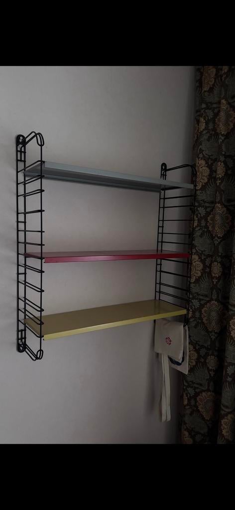 Vintage String Boekenrek met 3 Planken, Huis en Inrichting, Woonaccessoires | Wandplanken en Boekenplanken, Ophalen of Verzenden