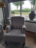 Grijze nette fauteuil landelijk sober hoffz stijl, Ophalen, Gebruikt, 75 tot 100 cm, 50 tot 75 cm