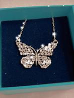 Diamanten vlinder hanger aan ketting! nieuw! Inc.verzenden, Verzenden, Nieuw, Met edelsteen, Zilver