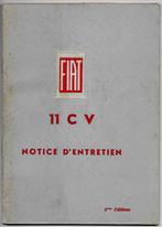 Fiat 11 cv notice entretien handleiding handboek, Ophalen of Verzenden