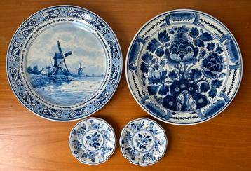 Lotje 4x Porceleyne Fles te Delft Delfstblauwe borden beschikbaar voor biedingen