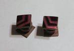 Art Deco Manchetknopen Emaille -11 X 11 mm.  circa 1920, Antiek en Kunst, Ophalen of Verzenden, Heren, Art Deco
