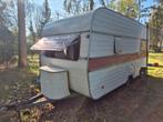 Kip 470 Retro Caravan met grote VOORTENT, Vast bed, Koelkast, Kip, Treinzit