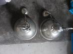Twee vintage hanglampen, Ophalen, Gebruikt, Metaal, Minder dan 50 cm