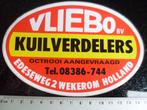 sticker vliebo kuilverdelers wekerom logo octrooi, Verzenden, Zo goed als nieuw, Bedrijf of Vereniging
