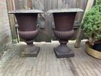 2 gietijzeren tuinvazen bloempotten, Tuin en Terras, Tuinvazen, Ophalen