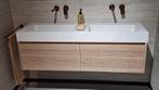 Massief eiken badmeubel met dubbele wastafel, Ophalen, Nieuw