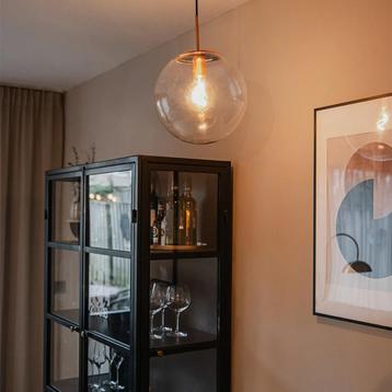 QAZQA Ball HL 30 Clear Copper Hanglamp - Nieuw beschikbaar voor biedingen