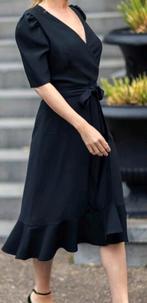 Prachtige chique jurk luxe stof. Elle ladress la dress l, Verzenden, Zwart, Maat 46/48 (XL) of groter, Zo goed als nieuw