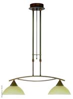 Hanglamp 2 kappen Donkerbrons, Ophalen of Verzenden, Nieuw, Glas, 75 cm of meer