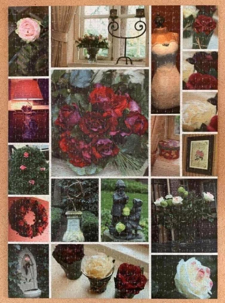 Legpuzzel, puzzel, jigsaw by PTZ; 1000 stukjes; rozen, Ophalen of Verzenden, 500 t/m 1500 stukjes, Gebruikt, Legpuzzel