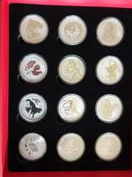Complete lunar 2 , 1 oz munten, 12 stuks in doos (8), Ophalen of Verzenden, Zilver