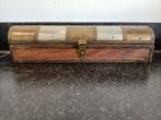 Antiek pennen doosje. Hout en messing. Vintage . Uniek., Antiek en Kunst, Ophalen