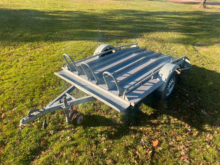BW Twins motoraanhanger (nieuwe banden), Auto diversen, Aanhangers en Bagagewagens, Zo goed als nieuw, Ophalen