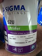 Sigma S2U Primer - 1L - Crèmewit (RAL 9001) + wit (RAL 9010), Doe-het-zelf en Verbouw, Verf, Beits en Lak, Beige, Nieuw, Ophalen of Verzenden
