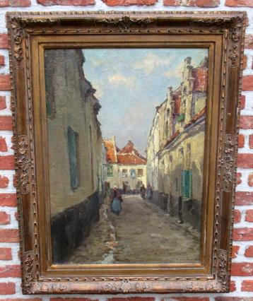 Leon Riket ( 1876 - 1936 ) Straatje te Gent beschikbaar voor biedingen