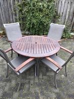 Bellagio Tuinset - Tafel 120cm - Zeer Netjes!, Tuin en Terras, Ophalen, 4 zitplaatsen, Eettafel, Aluminium