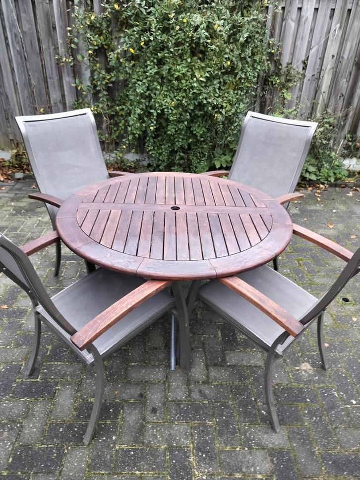 Bellagio Tuinset - Tafel 120cm - Zeer Netjes!, Tuin en Terras, Tuinsets en Loungesets, Zo goed als nieuw, Tuinset, Aluminium, 4 zitplaatsen