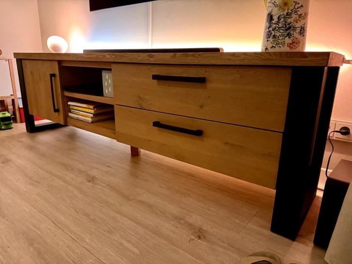 TV-meubel Pronto Verato (200 CM) naturel grey, Huis en Inrichting, Kasten | Televisiemeubels, Gebruikt, Minder dan 100 cm, 150 tot 200 cm