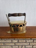 Koperem strijkijzer met houten handvat, Antiek en Kunst, Ophalen of Verzenden