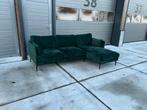 Groene Velvet Hoekbank in Perfecte Staat