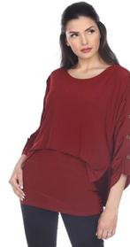 oseph Ribkoff chique bordeaux stretch tuniek mt 38/M, Maat 38/40 (M), ., Joseph Ribkoff, Nieuw