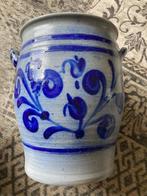 Vintage Keulse pot, blauw/grijs met blauwe opschildering, Antiek en Kunst, Antiek | Keramiek en Aardewerk, Ophalen