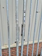Volbad Verzinkte Toegangspoorten - 5m breed, 2.45m hoog, Ophalen, Met poort, Gebruikt, Spijlenhekwerk