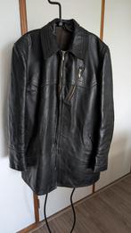 Vintage leren motorjas solex jas donker heren L / XL, Motoren, Ophalen, Tweedehands, Heren, Jas | leer