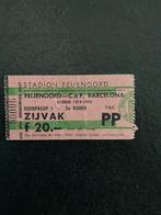 Kaartje Feyenoord-Barcelona, Verzenden, Gebruikt, Feyenoord, Poster, Plaatje of Sticker