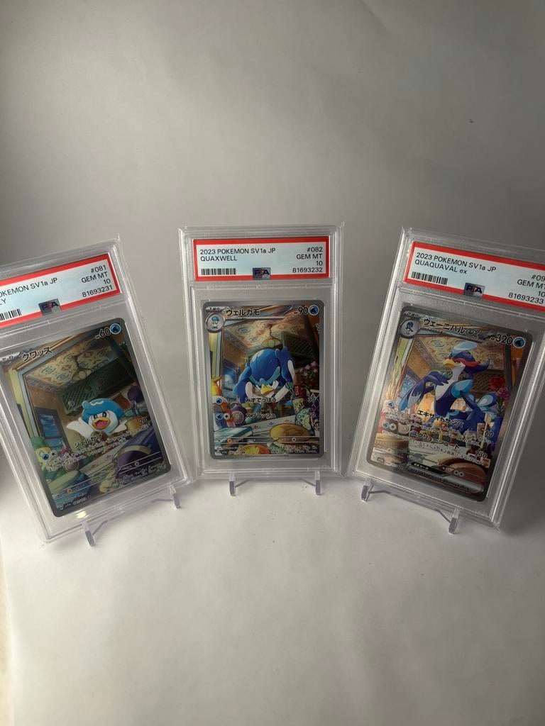 ‼️Pokemon Quaxly, Quaxwell, Quaquaval, PSA10 Sequential ‼️, Ophalen of Verzenden, Nieuw, Losse kaart, Foil