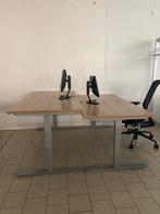 2x Verstelbaar bureau 160x80 cm, Ophalen, In hoogte verstelbaar, Gebruikt, Stabureau