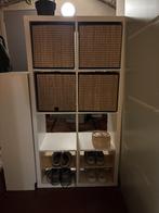 Ikea Kallax 8 vakken met opbergdozen en schoenenpik, Ophalen, Zo goed als nieuw